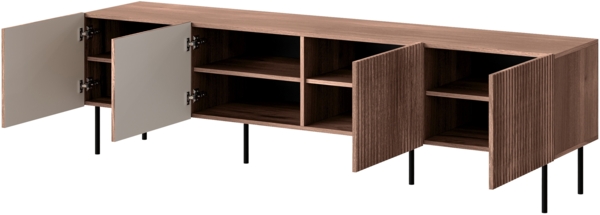 Mirjan24 'Trigev 200 4D' TV-Lowboard mit 4 Drehtüren, Laminatplatte nuss Warmia, 58 x 40 x 201 cm Bild 4