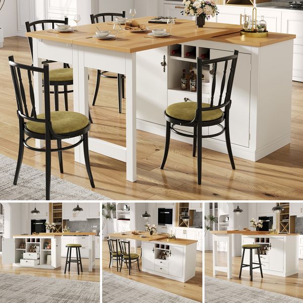 Ausziehbarer Bartisch, 360° Drehfunktion und Stauraum, Längenverstellbar von 120–180 cm, Wohnzimmer, Esszimmer, Homeoffice, Design-Stehtisch, Weiß, 120–180 x 39 x (nicht angegeben)