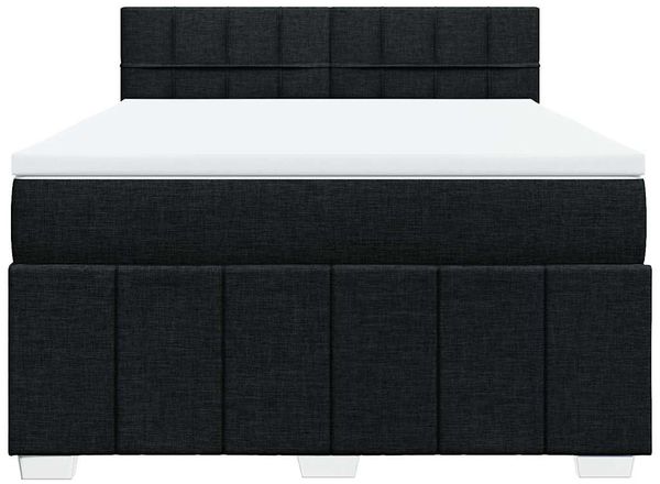 vidaXL Boxspringbett mit Matratze Schwarz 140x190 cm Stoff 3289365 Bild 6