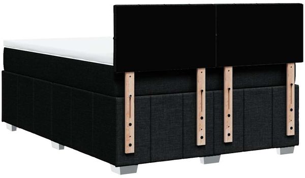 vidaXL Boxspringbett mit Matratze Schwarz 140x190 cm Stoff 3289365 Bild 8