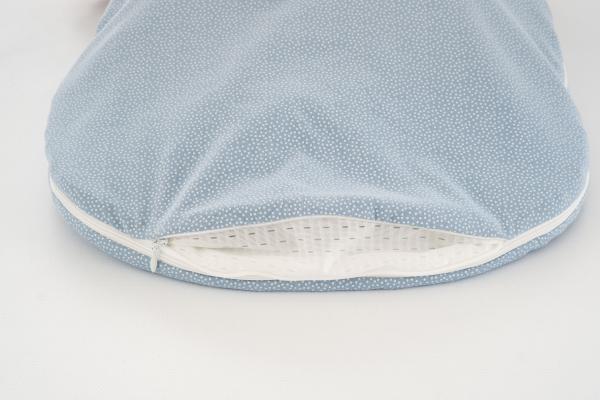 Träumeland 'LIEBMICH' 3tlg. Babyschlafsack-Set, Punkte blau, Größe 50/56, mit umlaufendem Reißverschluss, inkl. 2 Innenschlafsäcken