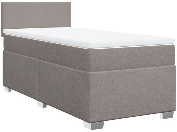 vidaXL Boxspringbett mit Matratze Taupe 90x200 cm Stoff 3288068 Bild 3