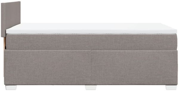 vidaXL Boxspringbett mit Matratze Taupe 90x200 cm Stoff 3288068 Bild 11