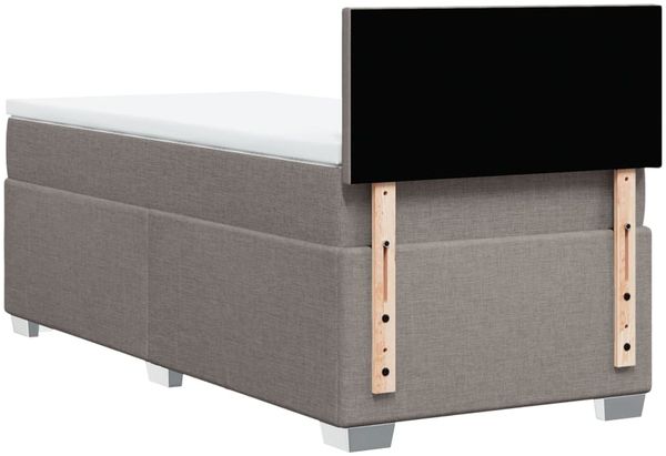 vidaXL Boxspringbett mit Matratze Taupe 90x200 cm Stoff 3288068 Bild 12