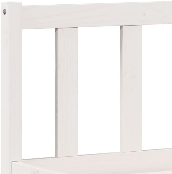 vidaXL Massivholzbett Extra Lang ohne Matratze Weiß 180x210 Kieferholz 852439 Bild 7