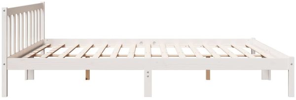 vidaXL Massivholzbett Extra Lang ohne Matratze Weiß 180x210 Kieferholz 852439 Bild 6