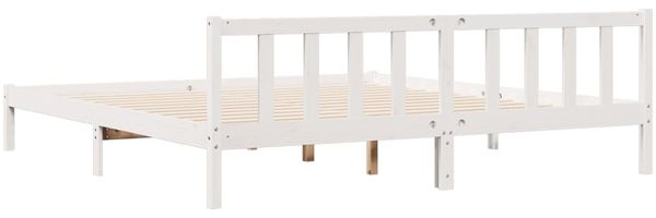 vidaXL Massivholzbett Extra Lang ohne Matratze Weiß 180x210 Kieferholz 852439 Bild 5