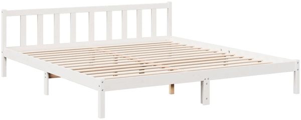 vidaXL Massivholzbett Extra Lang ohne Matratze Weiß 180x210 Kieferholz 852439 Bild 3