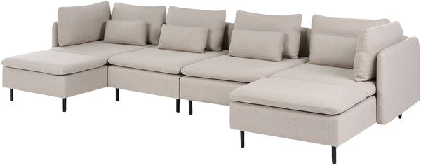 U-förmiges Modulsofa 4-Sitzer EGERIS Stoff Beige Bild 4