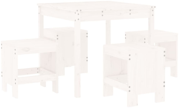 vidaXL 5-tlg. Garten-Essgruppe Weiß Massivholz Kiefer 3157710