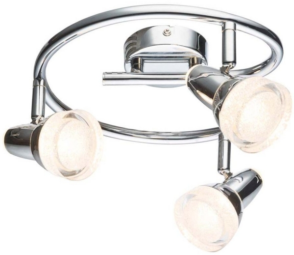 LED Deckenleuchte, Chrom, Glas, Kristalle, D 25 cm