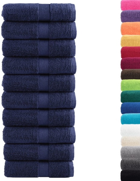 vidaXL Premium Gästetücher SOLUND 10 Stk. Marineblau 30x50 cm 600 g/m² 137256