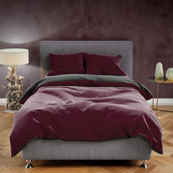 Visaggio Bettwäsche Winter Teddy Plüsch, Fleece, 3 teilig, Flauschig warmes Cashmere Touch, Einfarbig Wende