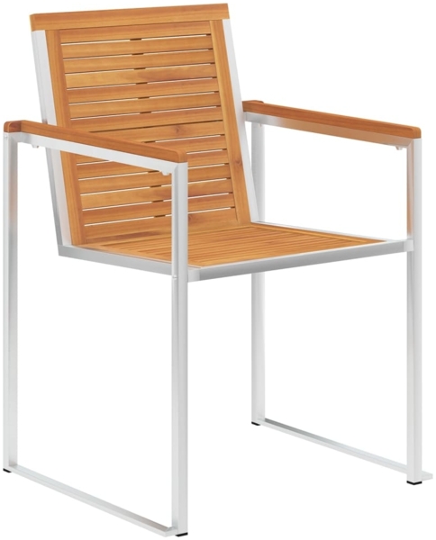 vidaXL Gartenstühle 6 Stk. Massivholz Akazie und Edelstahl 3078468