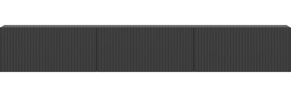 Stilvoller anthrazitfarbener TV-Ständer, 180 cm, 100% melaminbeschichtete Spanplatte, Wandmontage möglich, inklusive LED-Beleuchtung | 18 mm dick