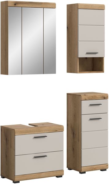 Badkombination B/H/T: 112x191x34 cm in Evoak Oak Nachbildung