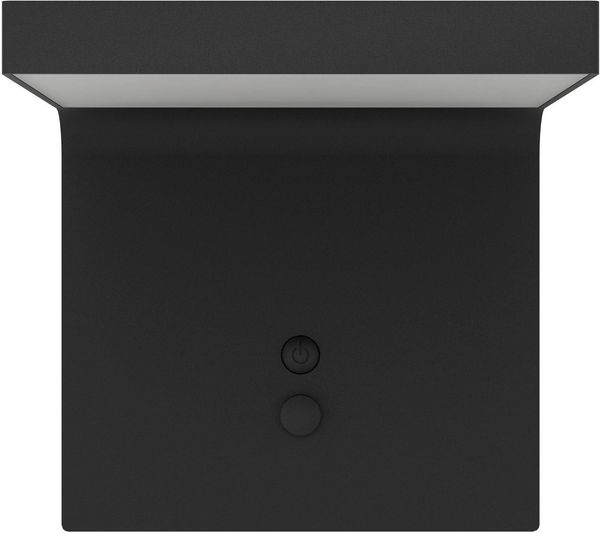 EGLO LED Solarleuchte Spiante Wandlampe, Solarlampe, Außenlampe aus Kunststoff, IP44, Lampe, Bewegungsmelder, LED fest integriert, Neutralweiß, Solarleuchte - L14 x H14 x AL14 cm - schwarz - 6,5W inkl.