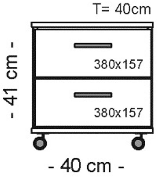 Rollcontainer Schubcontainer Container Nachtschrank weiss - (2173) Bild 2