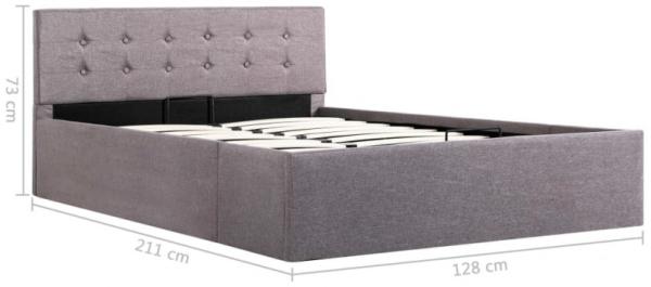 vidaXL Stauraumbett Hydraulisch Taupe Stoff 120×200 cm 285596 Bild 20