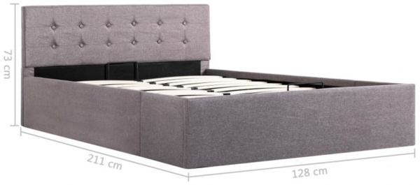 vidaXL Stauraumbett Hydraulisch Taupe Stoff 120×200 cm 285596 Bild 19