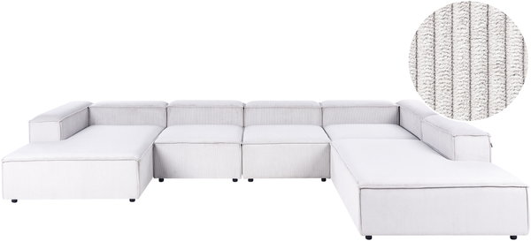 Modul Ecksofa 5-Sitzer ARDAL Cord Cremeweiß linksseitig