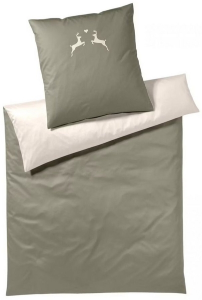 Elegante Bettwäsche Elegante Flanell Bettwäsche Alpenchic Hirsche 26010-4 Grün 135x200, Soft Flanell, 2 teilig, Hergestellt in Deutschland Bild 5