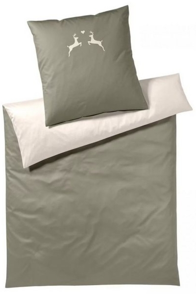 Elegante Bettwäsche Elegante Flanell Bettwäsche Alpenchic Hirsche 26010-4 Grün 135x200, Soft Flanell, 2 teilig, Hergestellt in Deutschland Bild 4