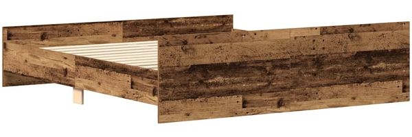 vidaXL Bettgestell ohne Matratze Altholz-Optik 160x200cm Holzwerkstoff 3328754 Bild 6