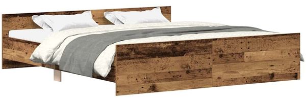 vidaXL Bettgestell ohne Matratze Altholz-Optik 160x200cm Holzwerkstoff 3328754 Bild 2