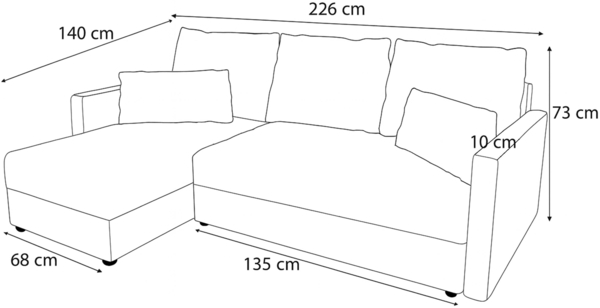 AX LIVING Sofa Klein mit Schlaffunktion Dolceo L Couch Hellgrau 226 cm Bild 4