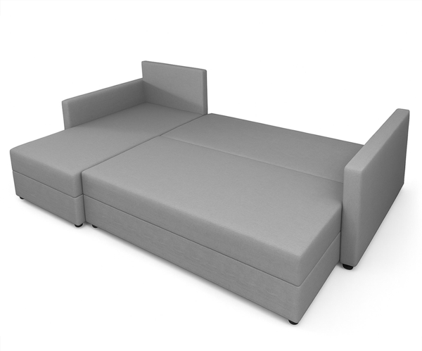 AX LIVING Sofa Klein mit Schlaffunktion Dolceo L Couch Hellgrau 226 cm Bild 3
