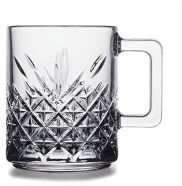 Pasabahce Timeless 2er-Gläser Set mit Henkel Teeglas Kaffeeglas Kristallglas-Optik Transparent 250ml Bild 5