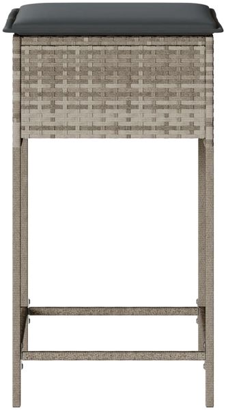 vidaXL Garten-Barhocker mit Kissen 2 Stk. Hellgrau Poly Rattan 368322 Bild 5