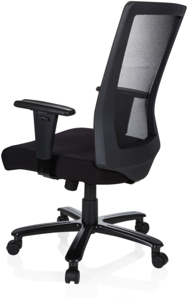 hjh OFFICE 738010 Bürostuhl XXL Extender Stoff Schwarz Drehstuhl bis 180kg belastbar, Netzrücken schwarz Bild 8