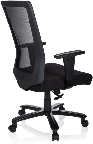 hjh OFFICE 738010 Bürostuhl XXL Extender Stoff Schwarz Drehstuhl bis 180kg belastbar, Netzrücken schwarz Bild 5