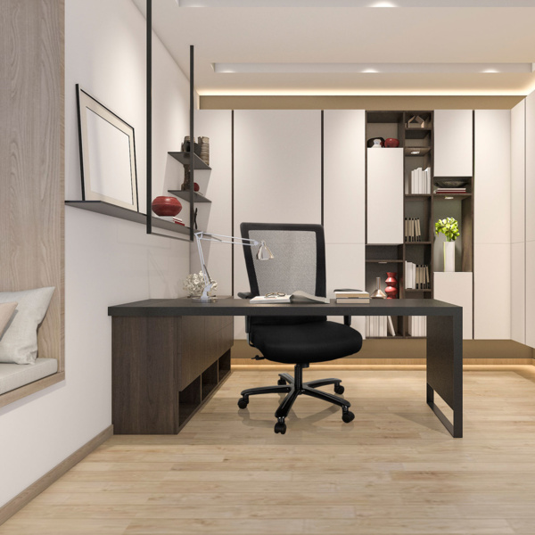 hjh OFFICE 738010 Bürostuhl XXL Extender Stoff Schwarz Drehstuhl bis 180kg belastbar, Netzrücken schwarz Bild 2