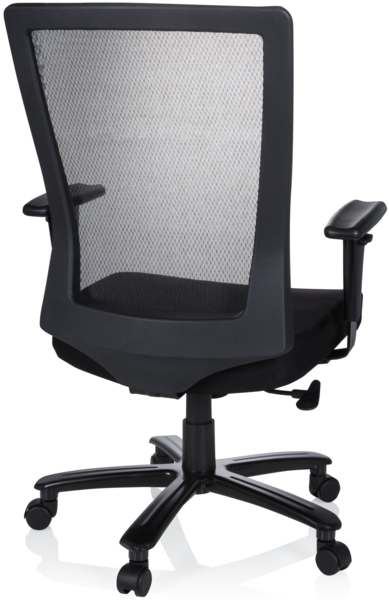 hjh OFFICE 738010 Bürostuhl XXL Extender Stoff Schwarz Drehstuhl bis 180kg belastbar, Netzrücken schwarz Bild 6