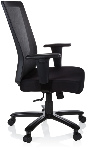 hjh OFFICE 738010 Bürostuhl XXL Extender Stoff Schwarz Drehstuhl bis 180kg belastbar, Netzrücken schwarz Bild 4