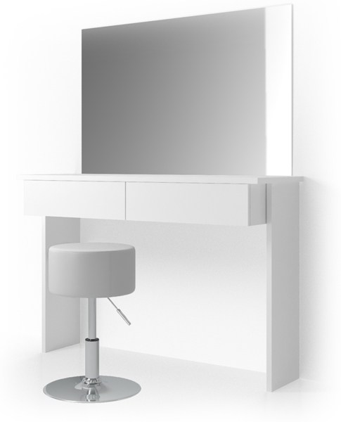 Vicco 'Azur' Schminktisch mit Hocker, Holzspanplatte weiß, hochglanz, 120 x 40 x 83 cm