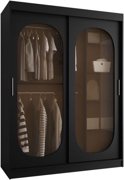 Kleiderschrank Bimaza 150 mit Schubladen (Farbe: Schwarz)