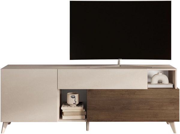 INOSIGN Lowboard Monaco Breite 181 cm, TV-Board mit 1 Tür, 1 Klappe u. 1 Schubkasten, Fernsehtisch, TV-Schrank, Soft/Self Closing