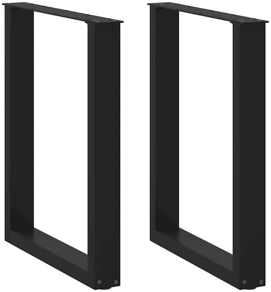 vidaXL Esstischbeine U-Form 2 Stk. Schwarz 70x(72-73) cm Stahl 4013184