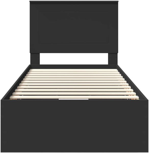 vidaXL Bettrahmen mit Schubladen Schwarz 75 x 190 cm Ingenieurs Holz 3409511 Bild 8