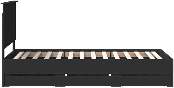 vidaXL Bettrahmen mit Schubladen Schwarz 75 x 190 cm Ingenieurs Holz 3409511 Bild 9