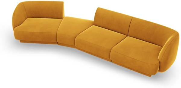 Micadoni Modulares Sofa Miley 4-Sitzer Links Samtstoff Bluvel Gelb Bild 2