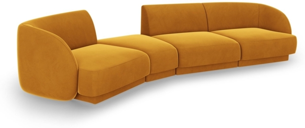 Micadoni Modulares Sofa Miley 4-Sitzer Links Samtstoff Bluvel Gelb Bild 3