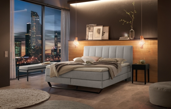 Ambra Boxspringbett schwarz Polyester/Polyamid/Viskose 214cm x 163cm x 115cm Bild 2