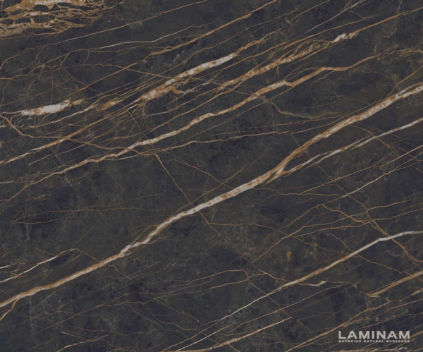 Esstisch Edge 200-300x100 Keramik Laminam®Noir Desir Braun Spider Flachstahl Schwarz ausziehbar Bild 3