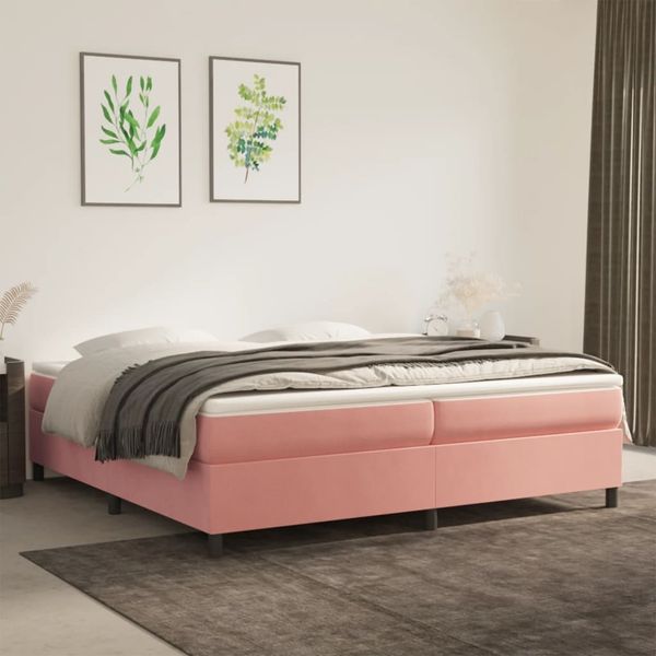 vidaXL Bettgestell, Bettrahmen mit Lattenrost & Stützbeinen, Rosa Samt, 200x200 cm