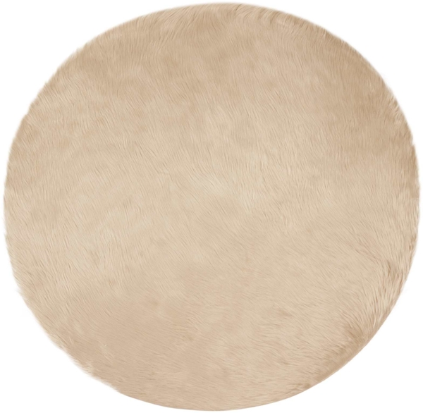 vidaXL Kunstschaffell Teppich Tafalla Beige Ø 100 cm Polyester 42021492